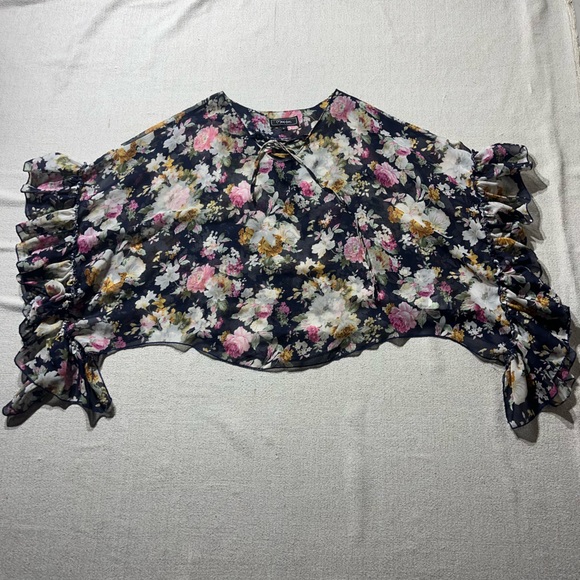 Ruffle poncho coverup main image 1